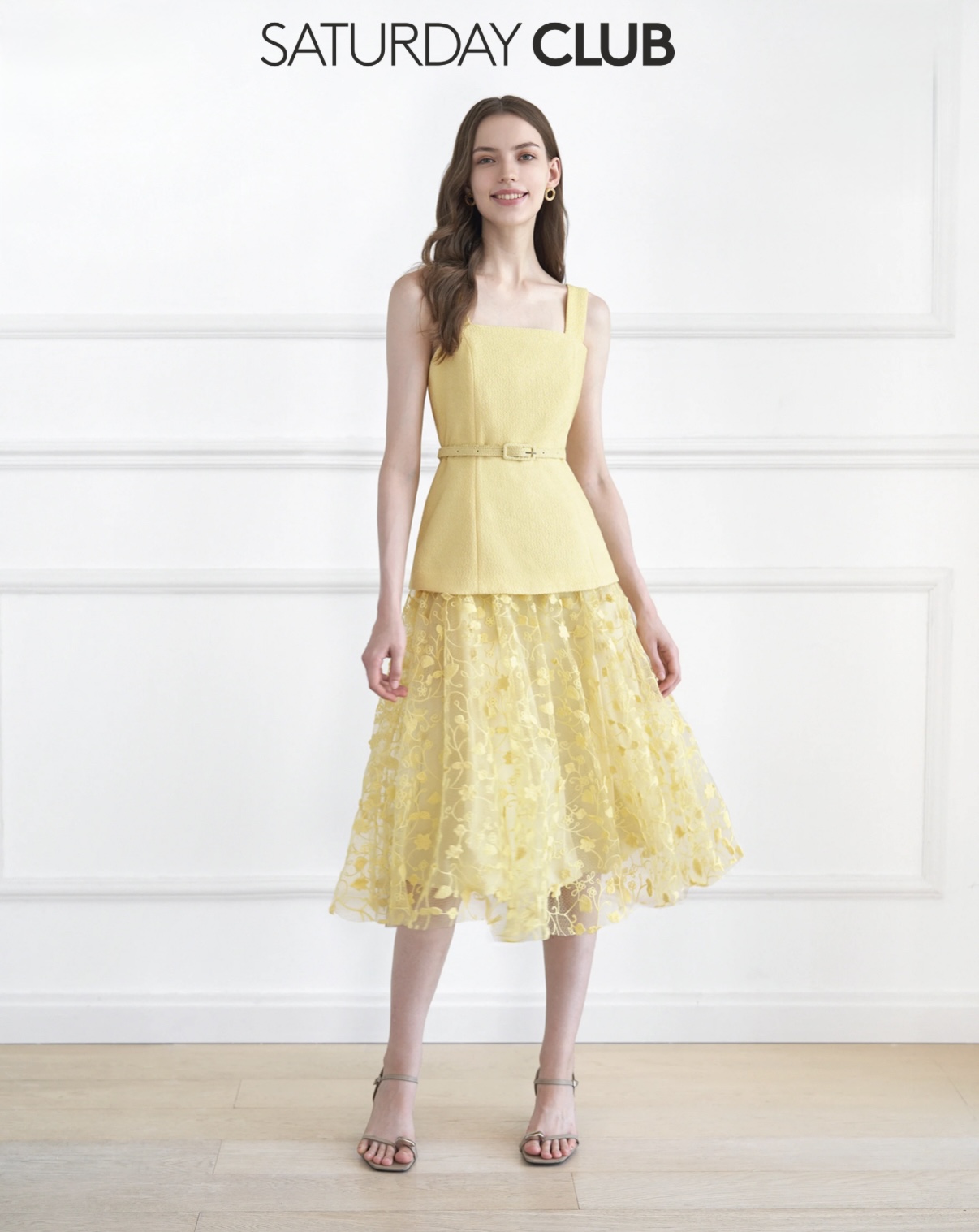 Orla Yellow midi dress