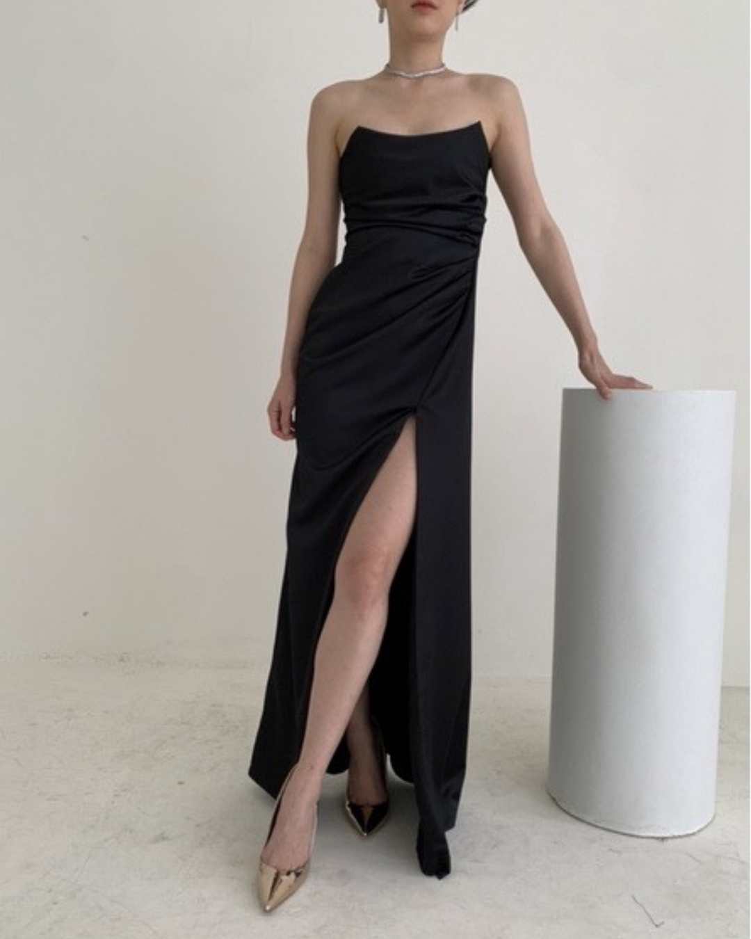 Lynn Strapless dress in Black