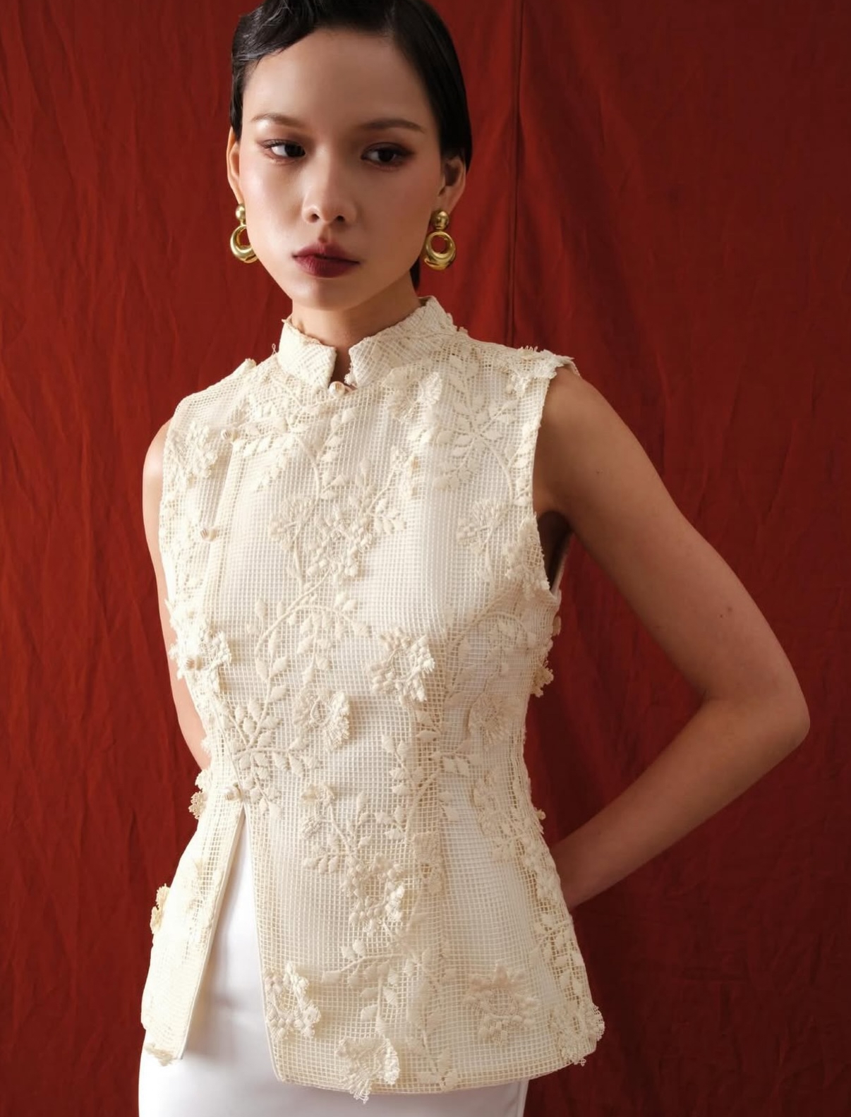 Jardin Top in Cream
