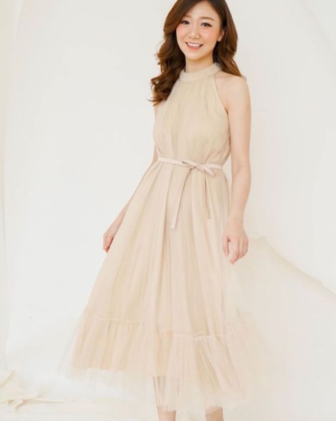 Fio Tulle dress in Nude