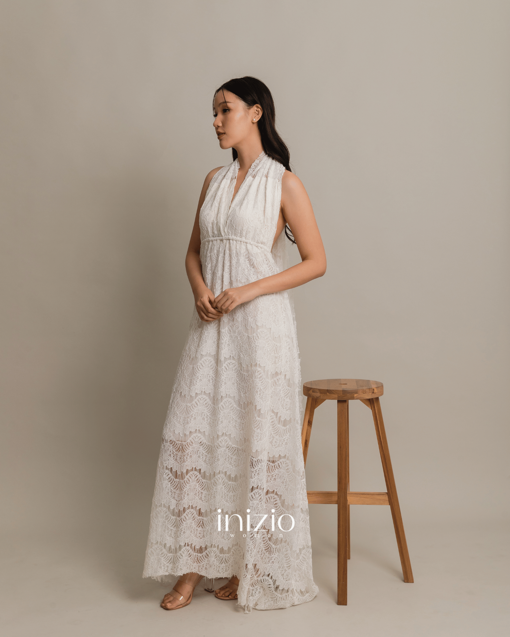Avery White Backless dress