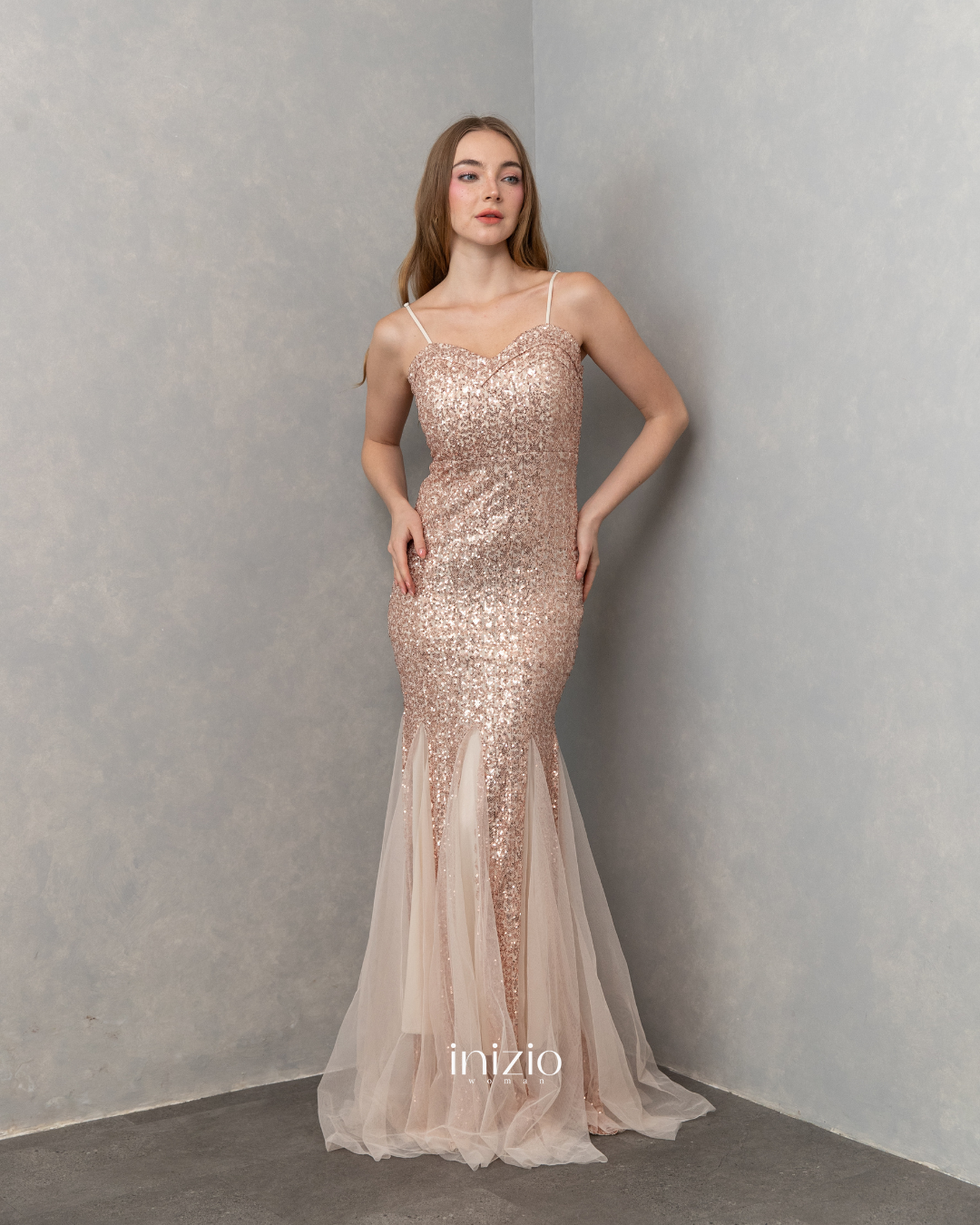 Molly Sequin dress in Rose Gold