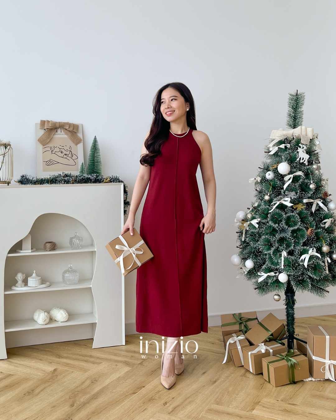 Bianca Knit Maroon dress