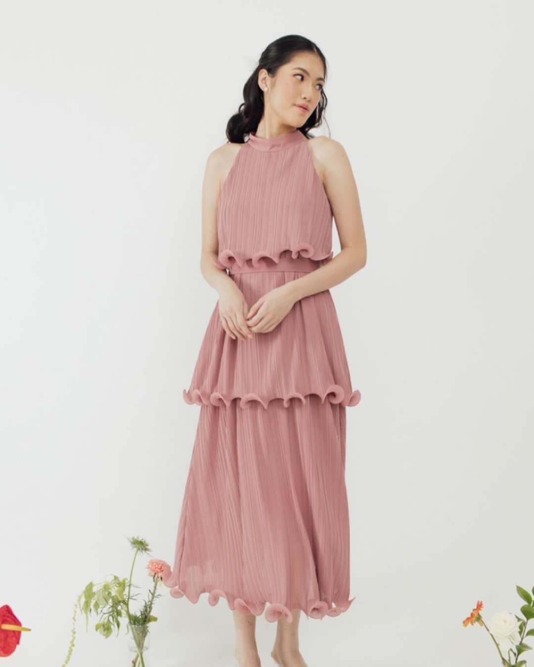 Ganni Pleats dress in Pink