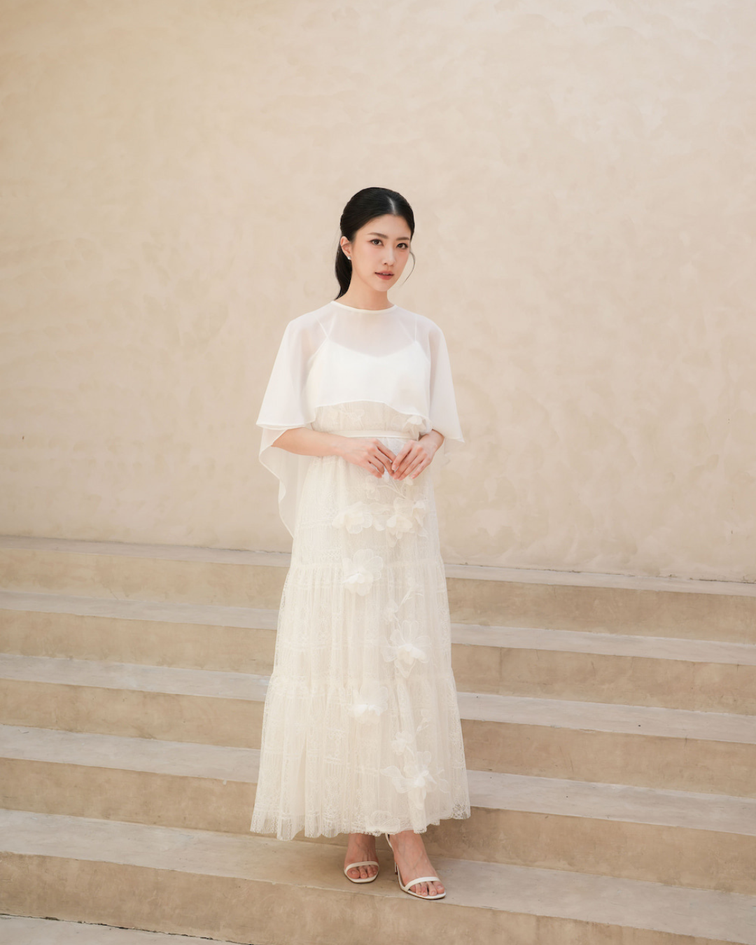 Lily White Cape dress