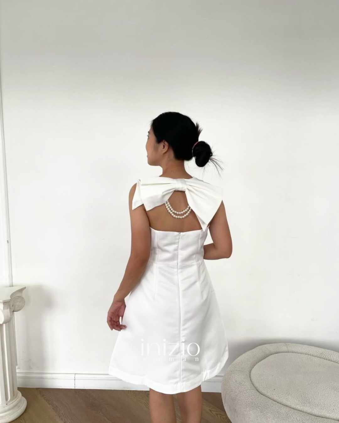 Lolly Mini Backless dress in White