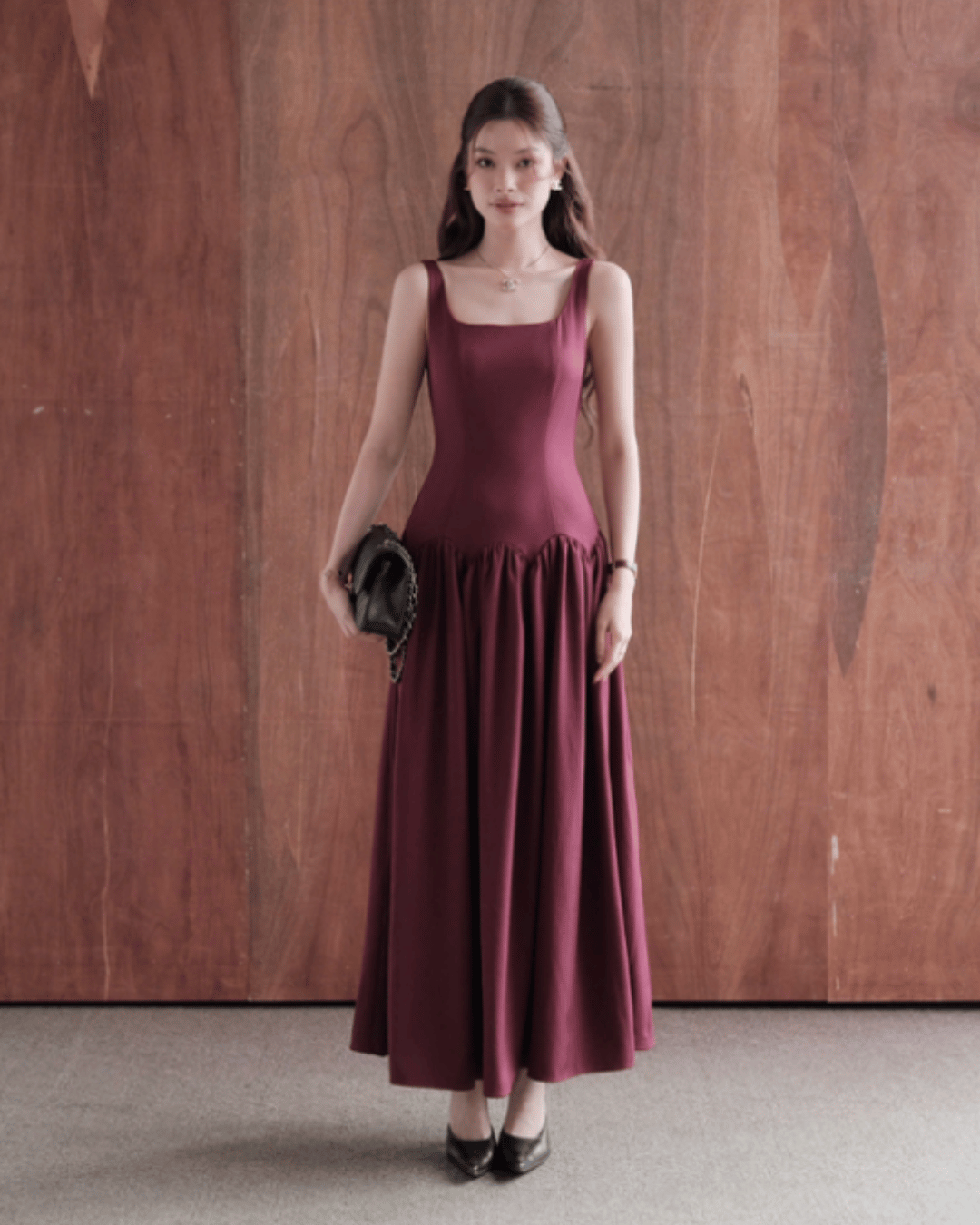Helina dress in Maroon