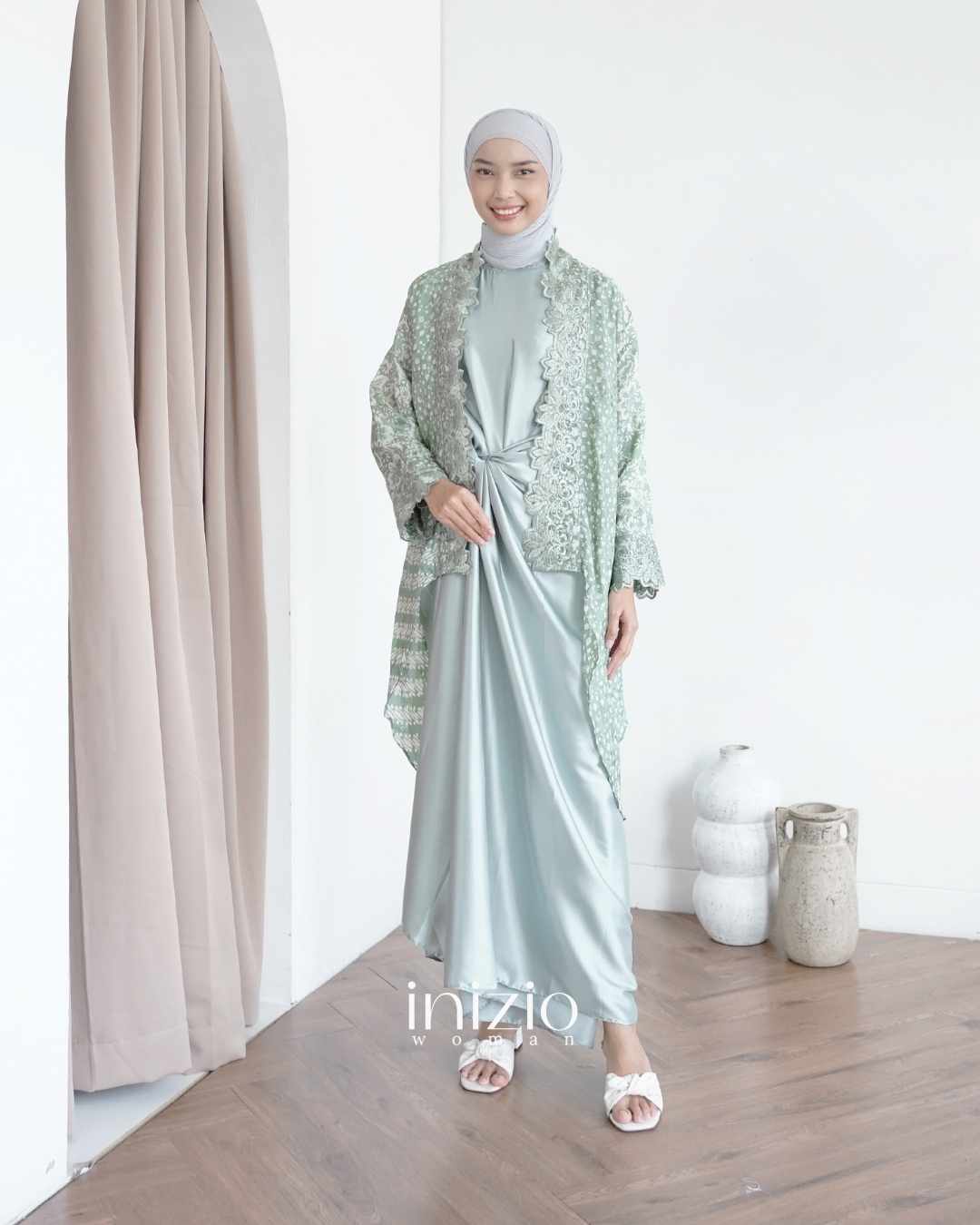 Luthya Batik Set in Mint Green