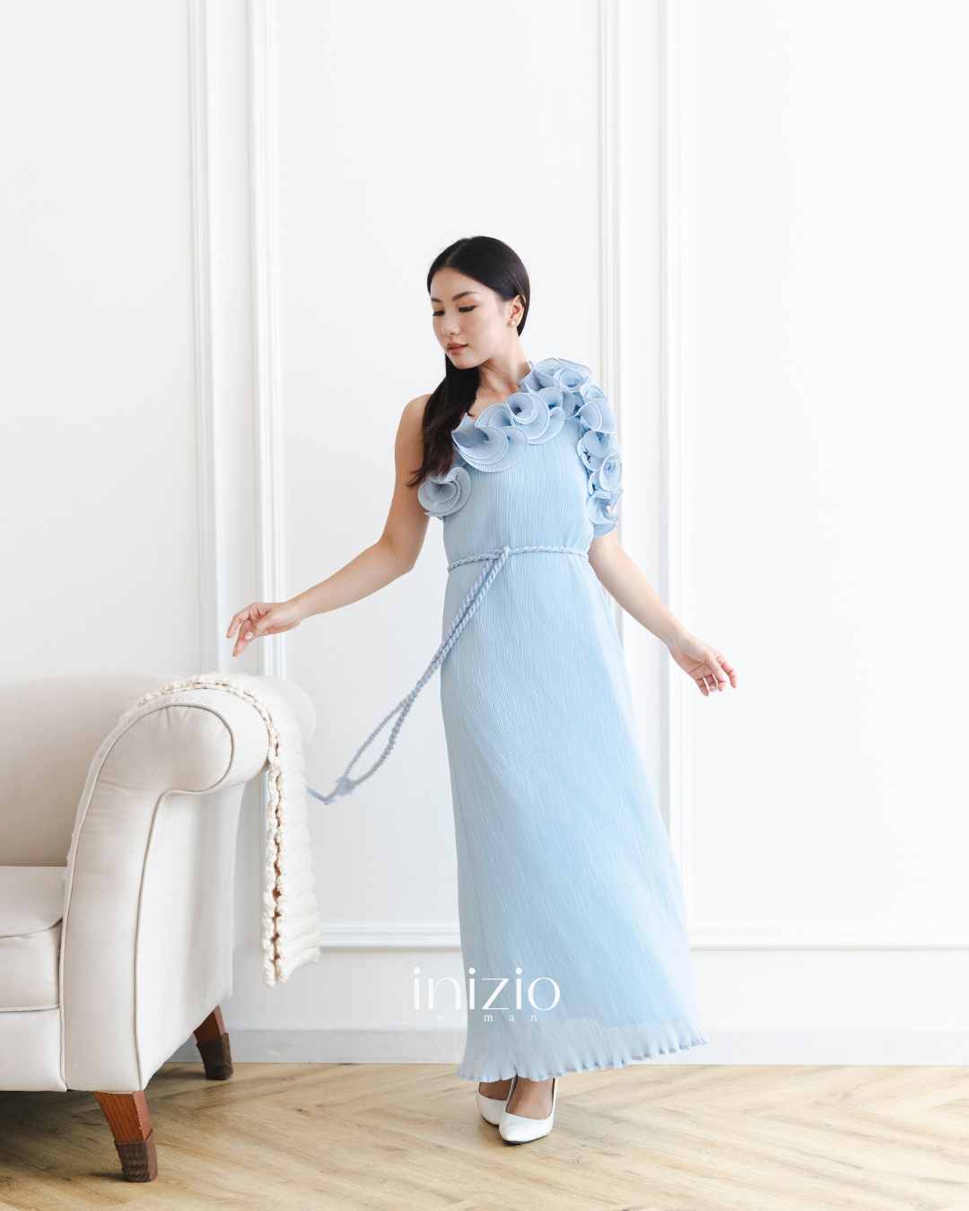 Bertha Blue Pleats dress