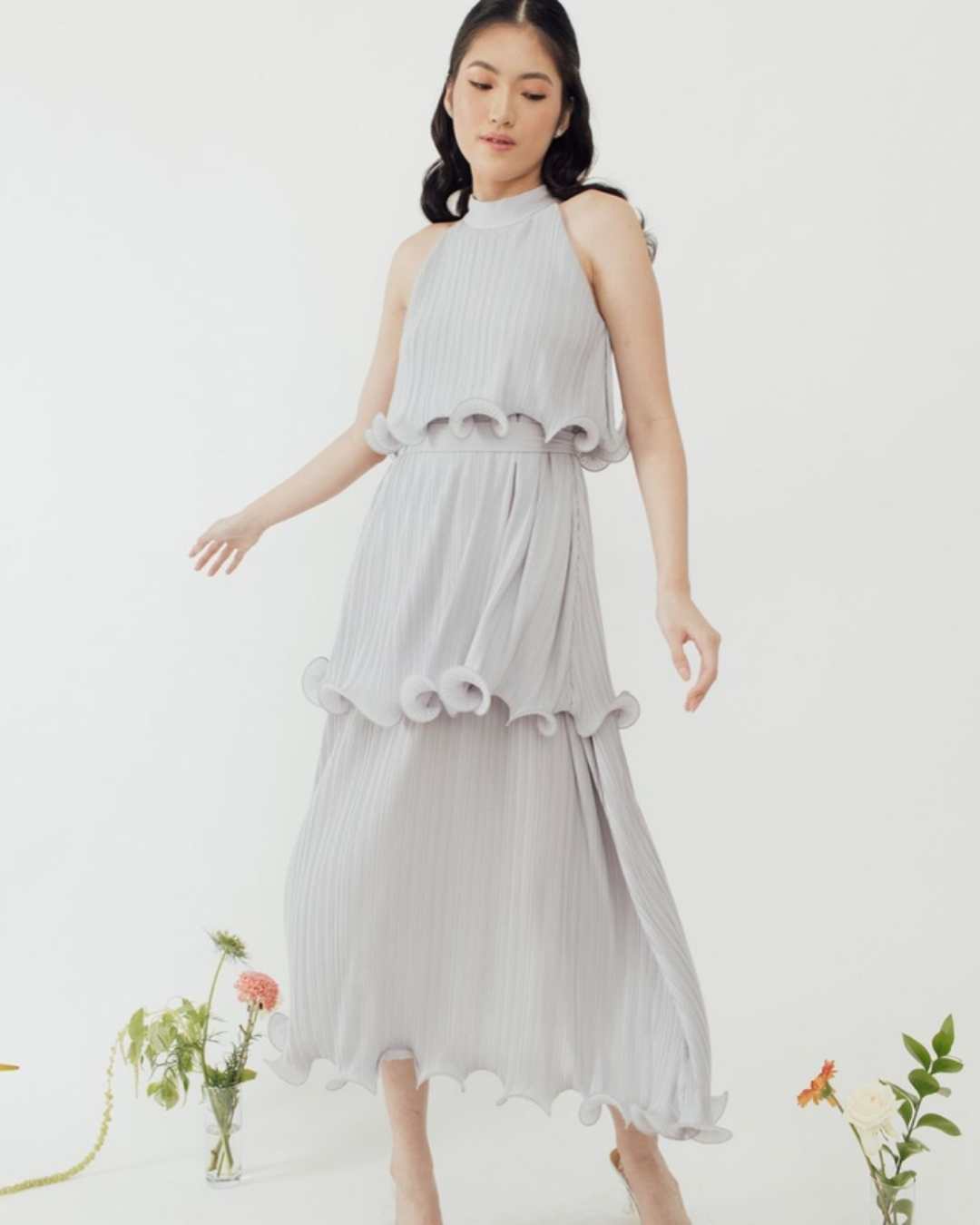 Ganni Pleats dress in Grey